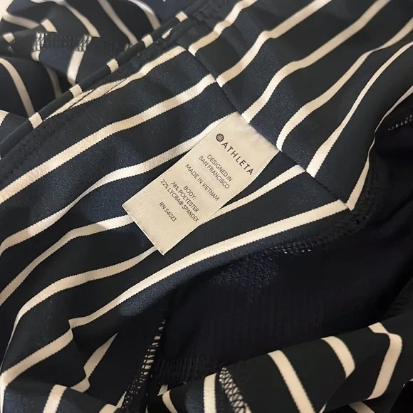Athleta Contender 7/8 Navy Blue and White Leggings - Large (P) - Picture 5 of 5